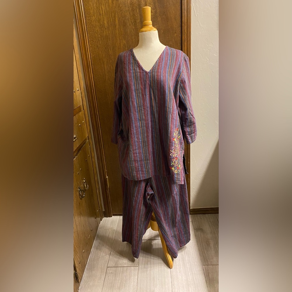 Vintage Liz and Jane 2pc linen/cotton set